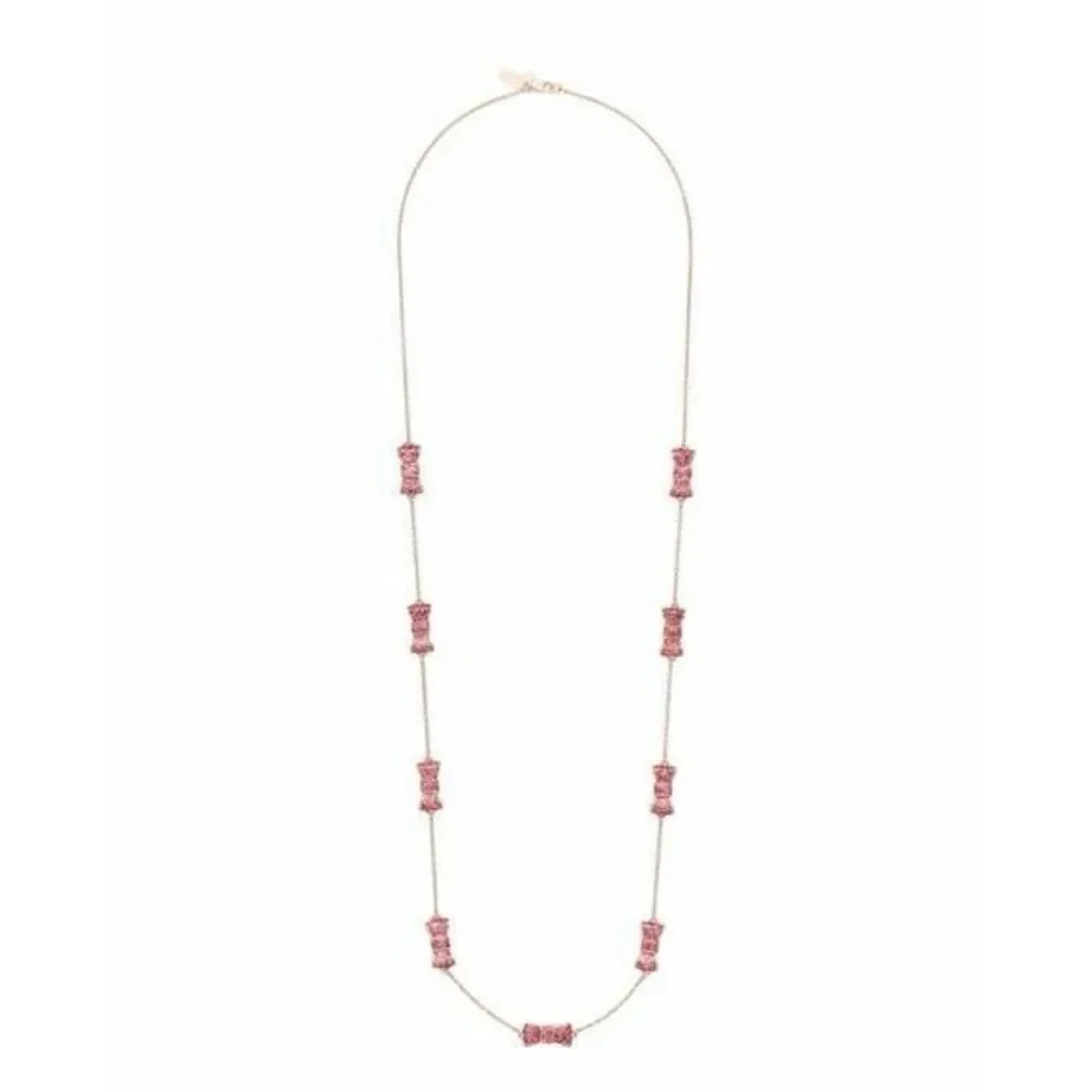 Kate spade take a bow sparkly pink statement long necklace